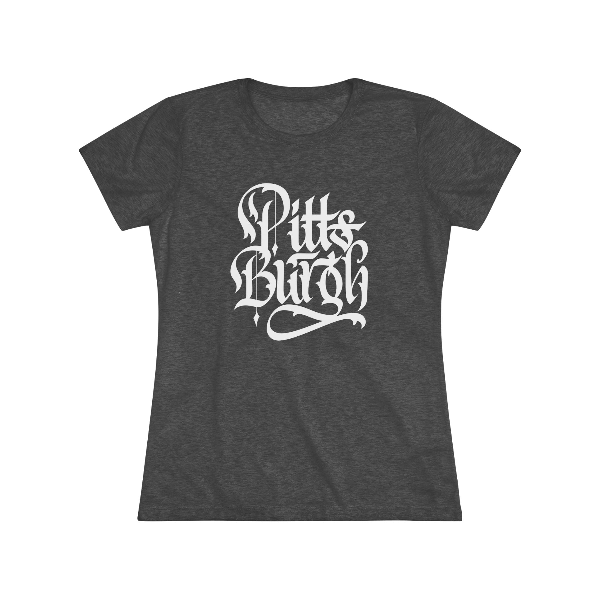 Pittsburgh Rough Calligraphy Women's Tri-Blend Tee