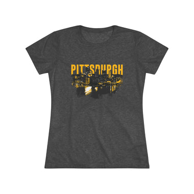Pittsburgh Downtown Skyline Point Women's Tri-Blend Tee