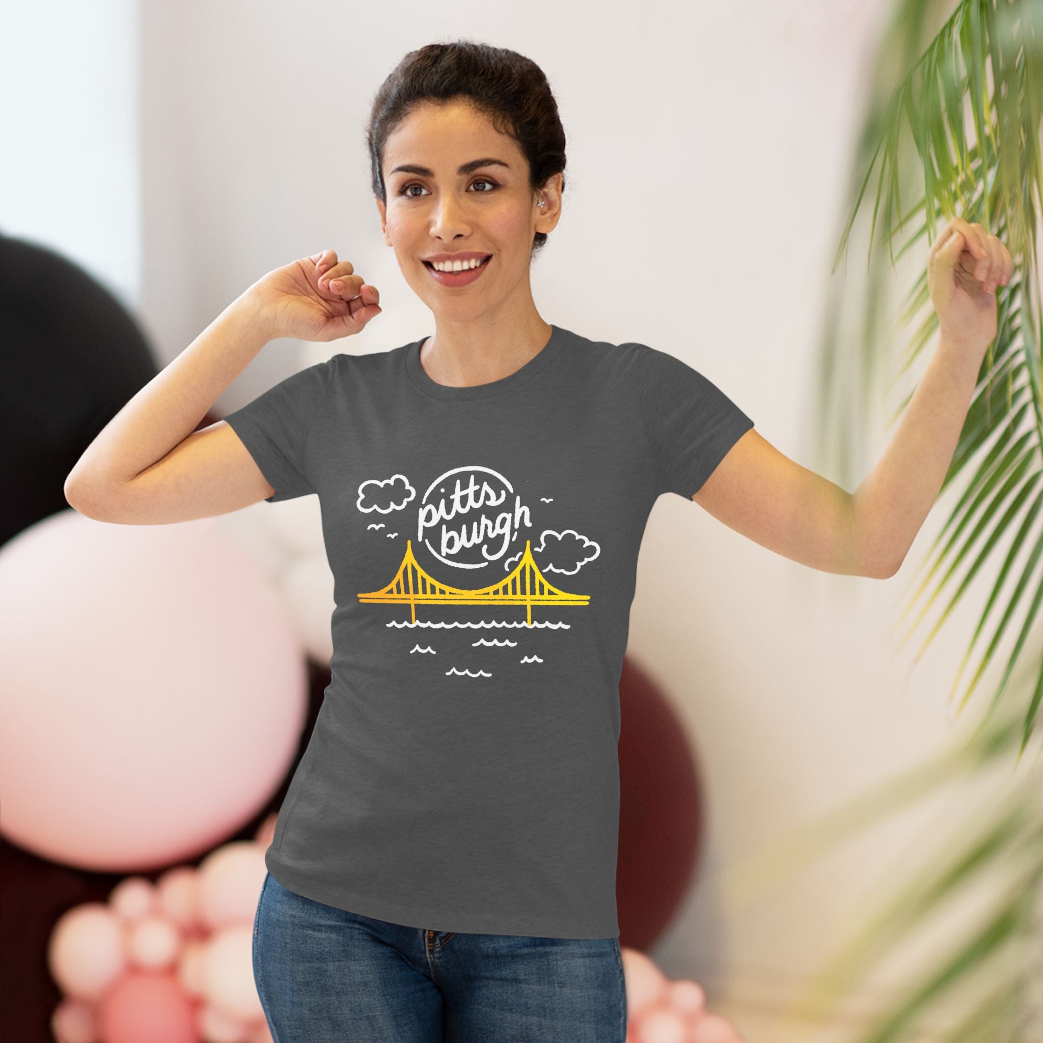 Pitts Burgh Bridge Women's Tri-Blend Tee