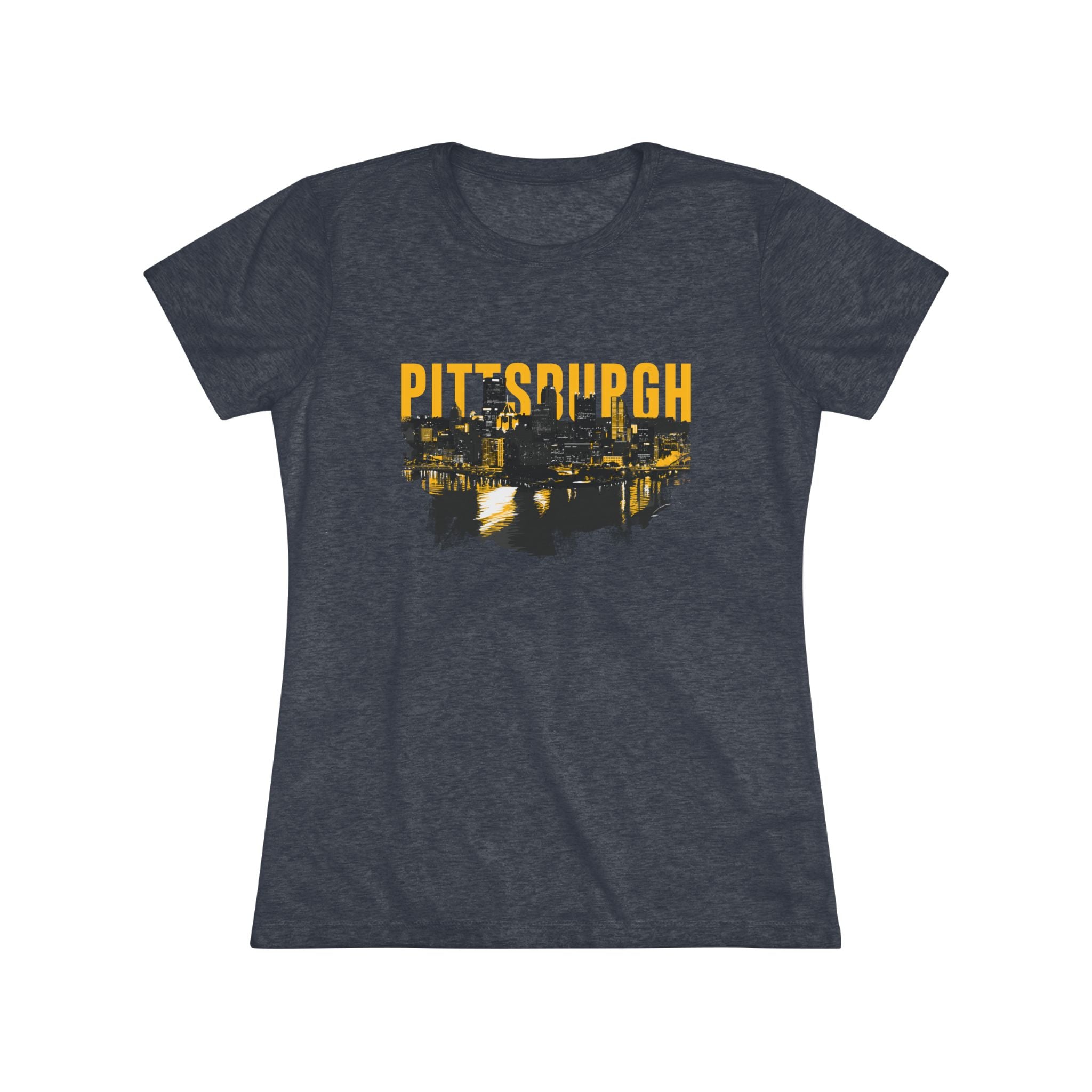 Pittsburgh Downtown Skyline Point Women's Tri-Blend Tee