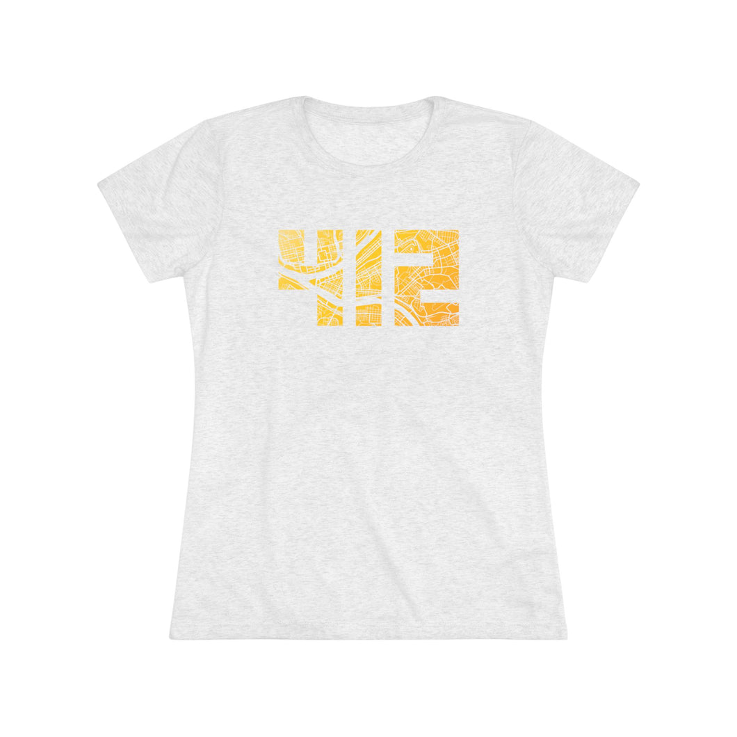 412 Map Women's Tri-Blend Tee