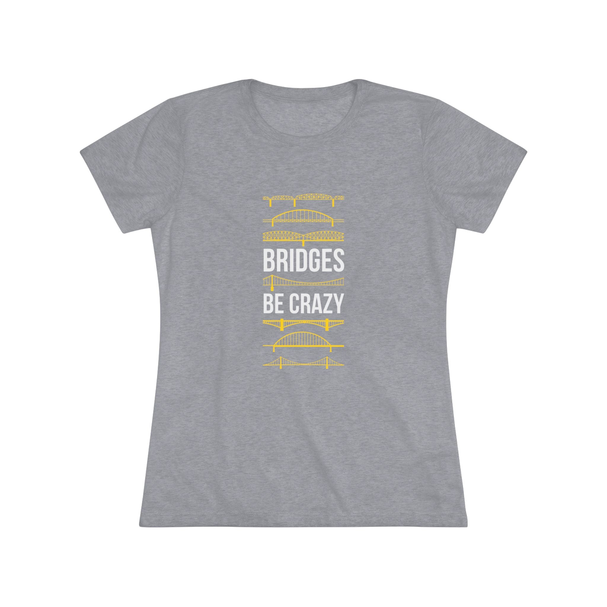 Bridges Be Crazy Pittsburgh Black and Yellow Women's Tee