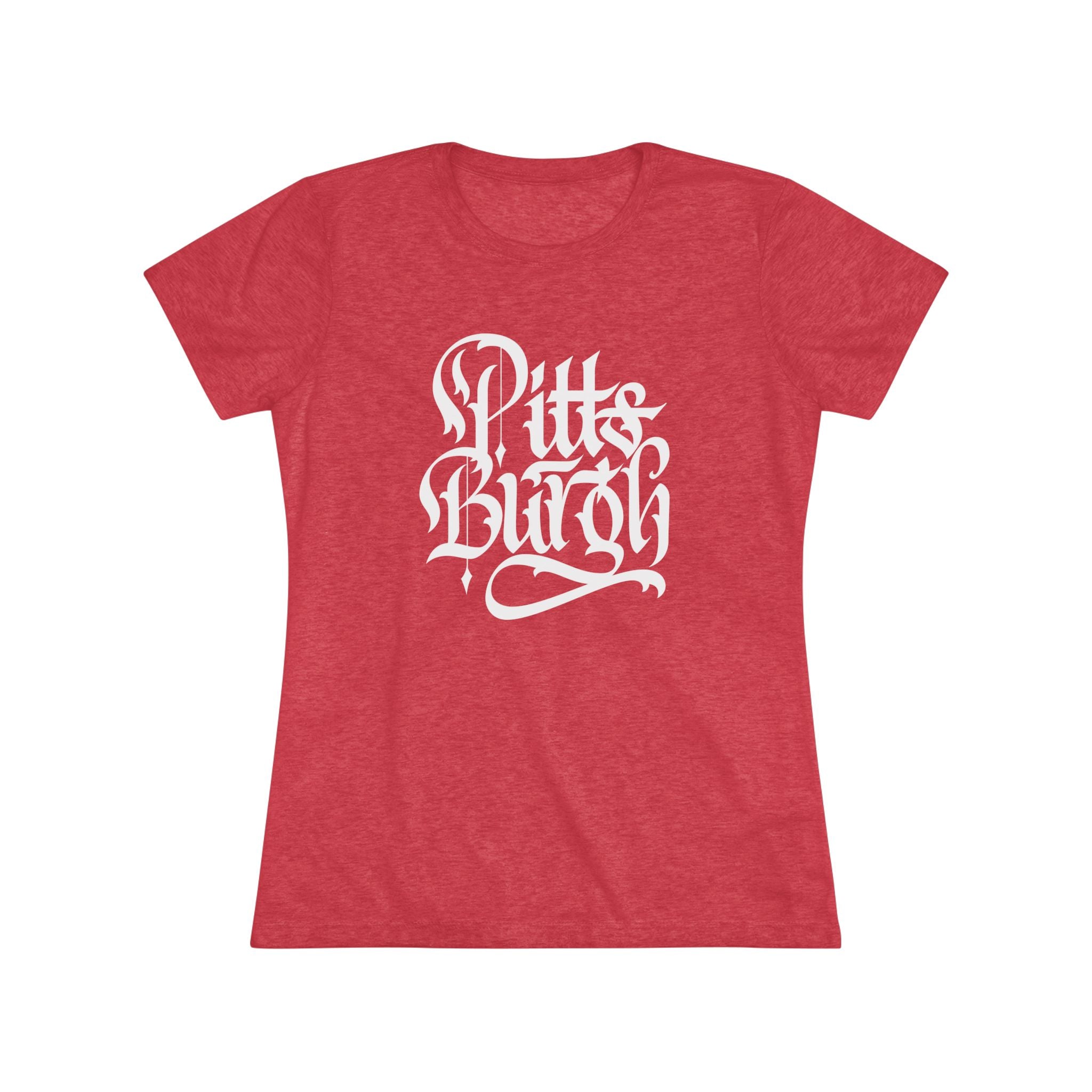 Pittsburgh Rough Calligraphy Women's Tri-Blend Tee