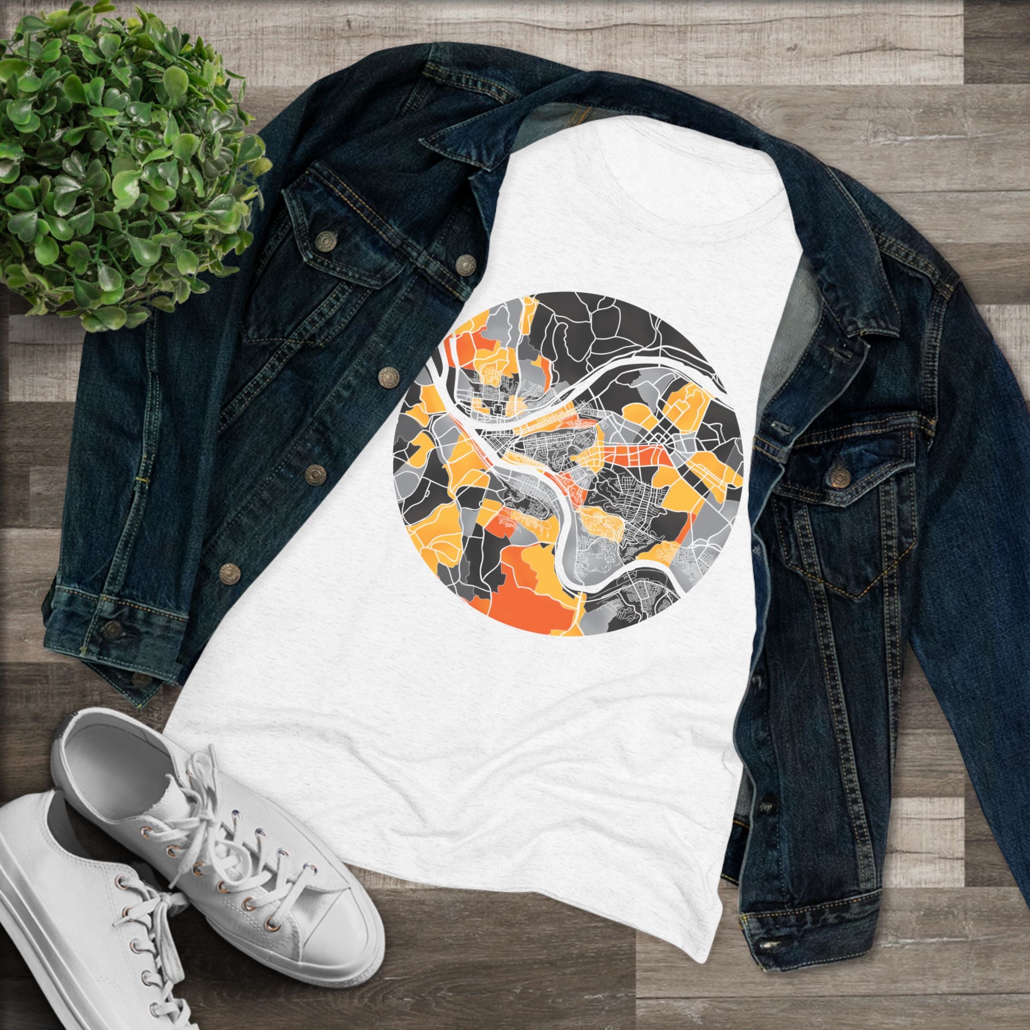 Pittsburgh Neighborhood Map Women's Tri-Blend Tee