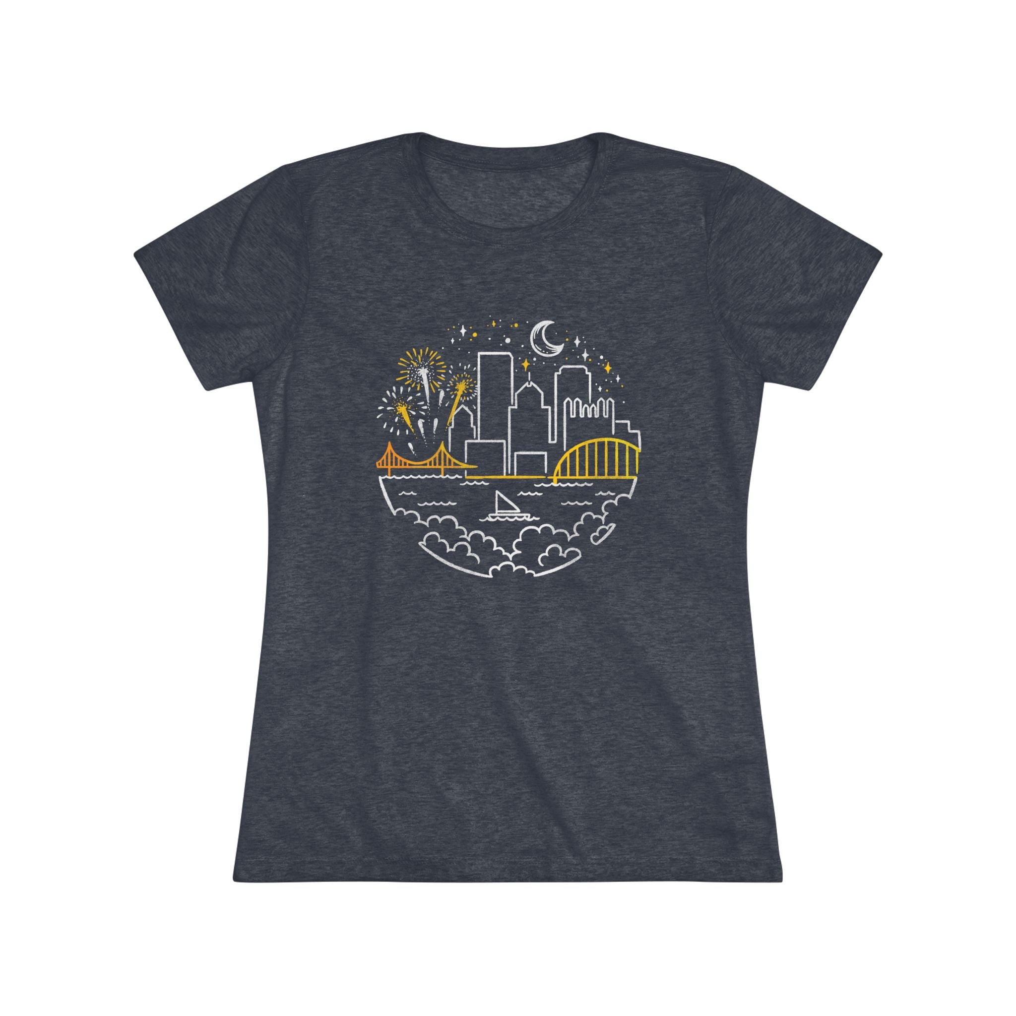 Pittsburgh Starry Skyline Women's Tri-Blend Tee