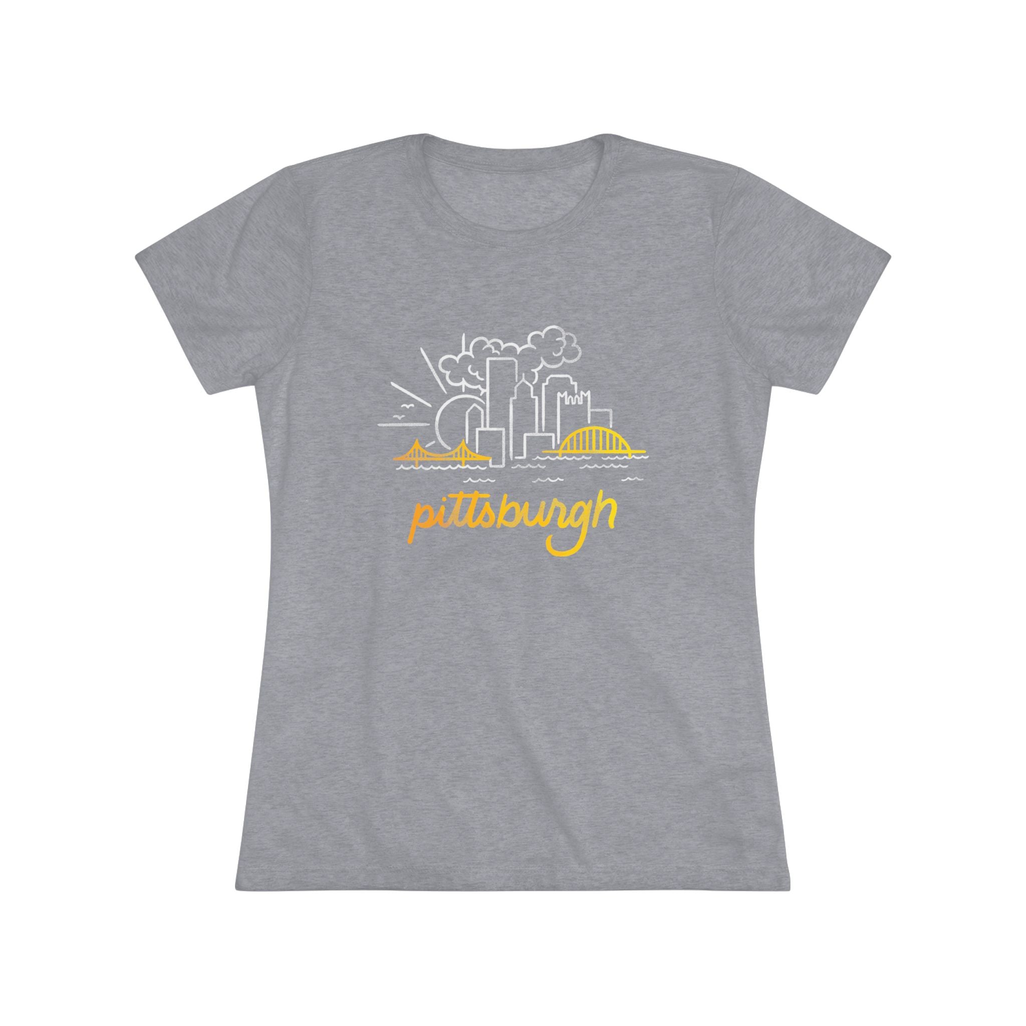 Pittsburgh Mono Skyline Women's Tri-Blend Tee