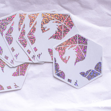 Dragon's D20 Glitter Sticker