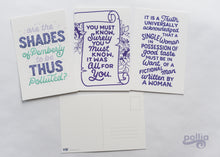 Load image into Gallery viewer, Pride and Prejudice Postcard Prints