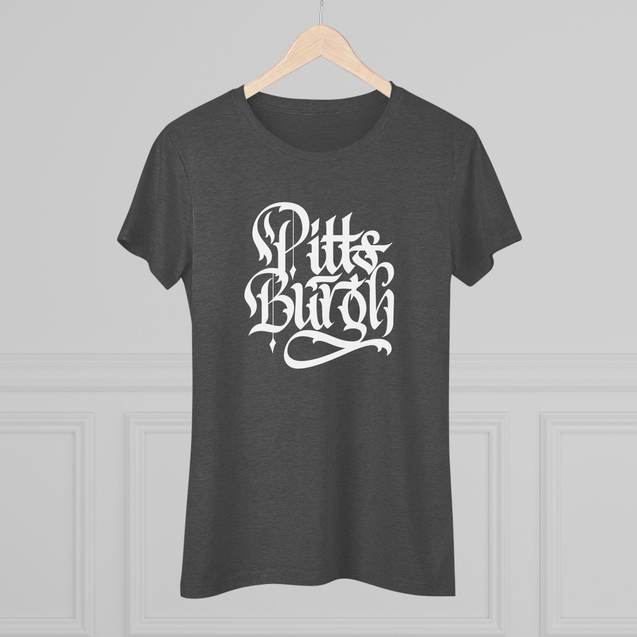 Pittsburgh Rough Calligraphy Women's Tri-Blend Tee