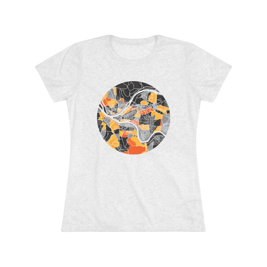 Pittsburgh Neighborhood Map Women's Tri-Blend Tee