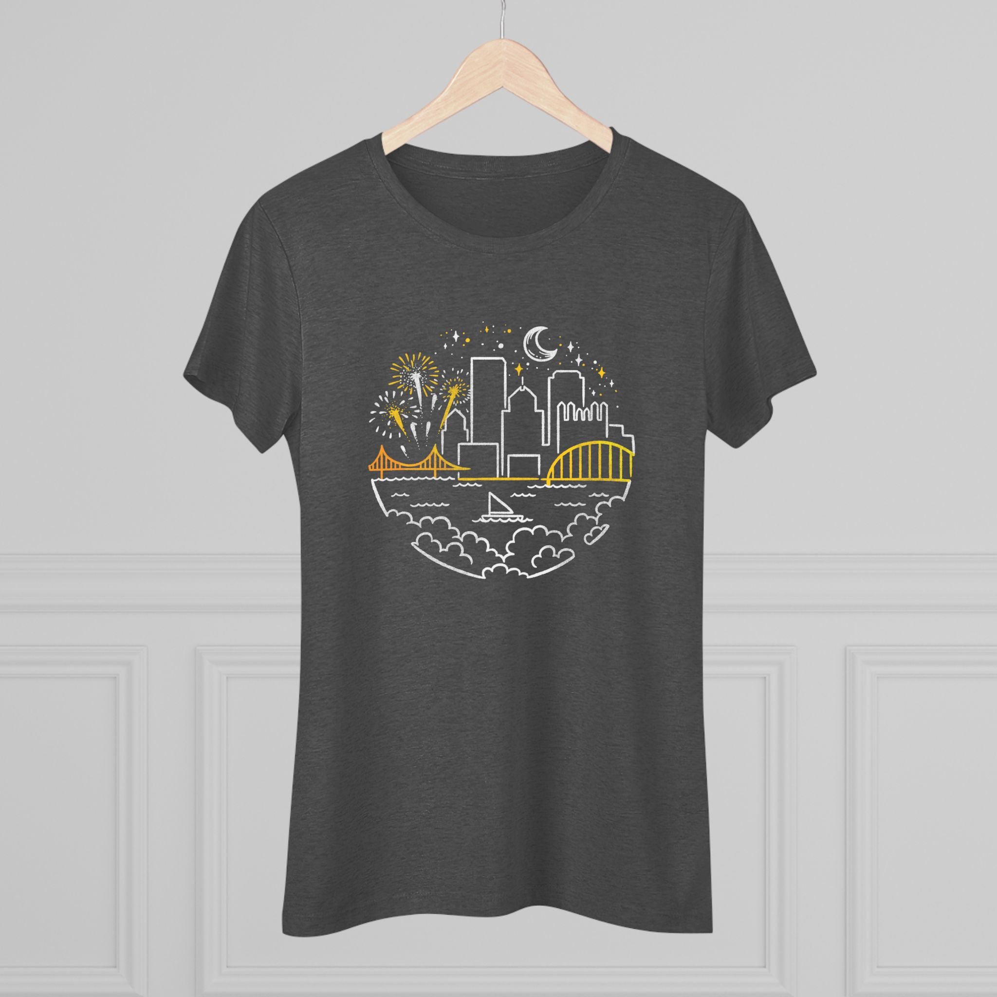 Pittsburgh Starry Skyline Women's Tri-Blend Tee