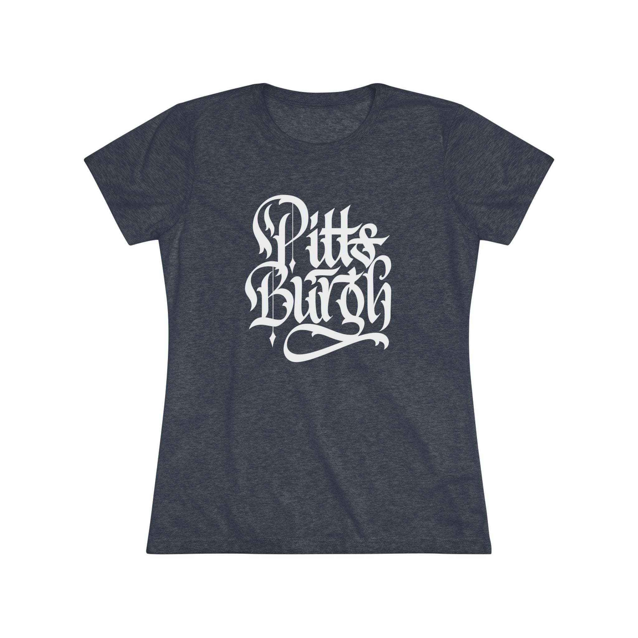 Pittsburgh Rough Calligraphy Women's Tri-Blend Tee