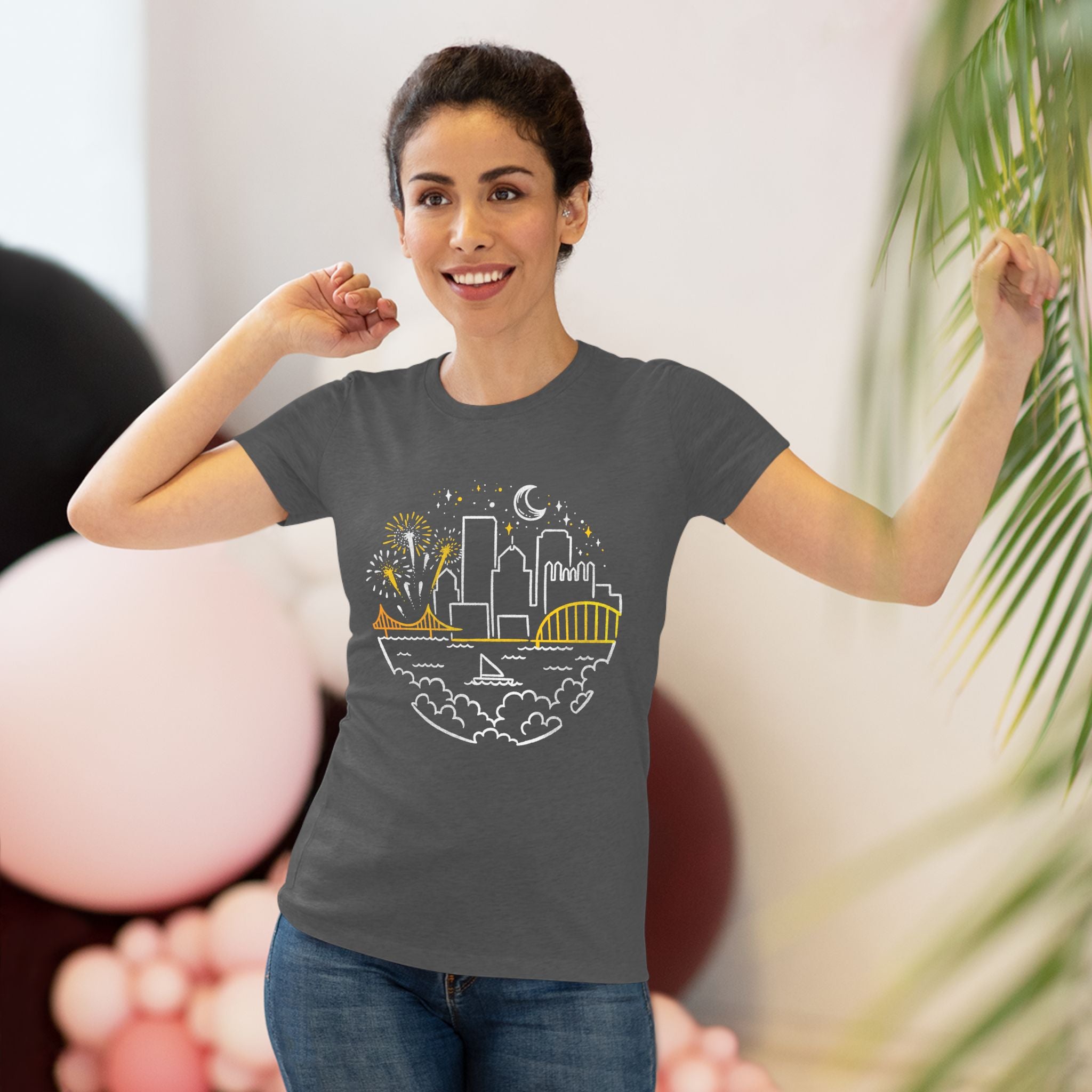 Pittsburgh Starry Skyline Women's Tri-Blend Tee