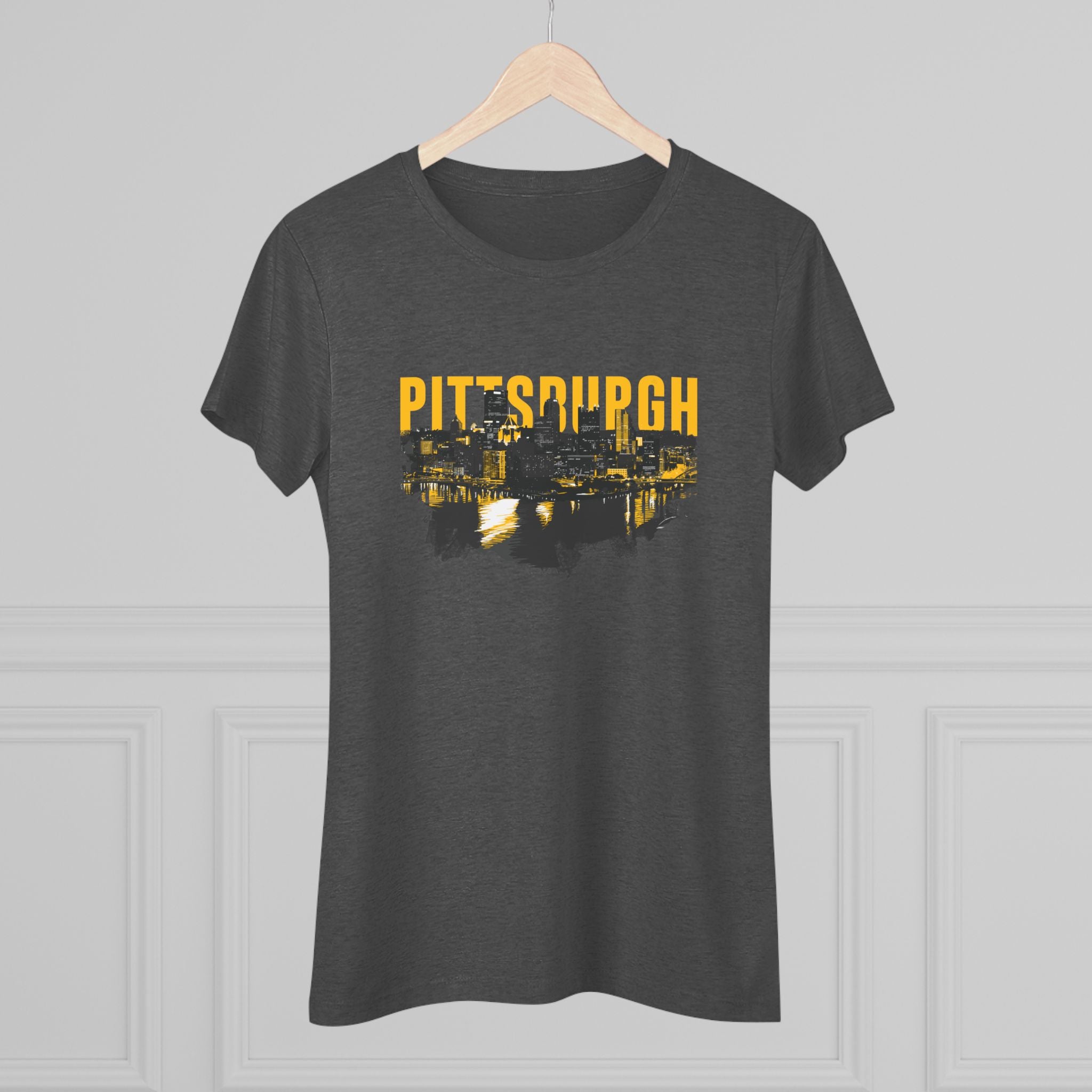 Pittsburgh Downtown Skyline Point Women's Tri-Blend Tee