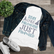 Load image into Gallery viewer, Run Like Mr. Collins Just Proposed Women's Tri-Blend T-Shirt