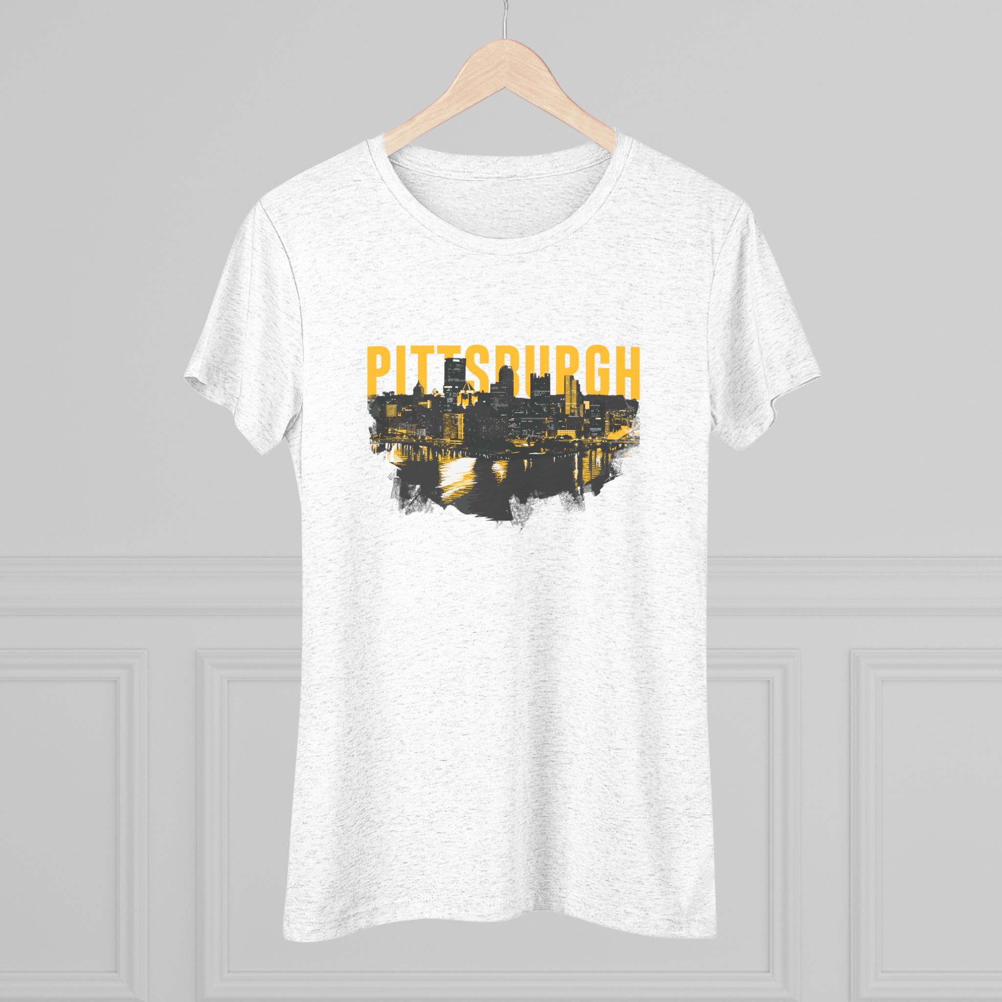 Pittsburgh Downtown Skyline Point Women's Tri-Blend Tee