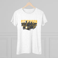 Load image into Gallery viewer, Pittsburgh Downtown Skyline Point Women&#39;s Tri-Blend Tee