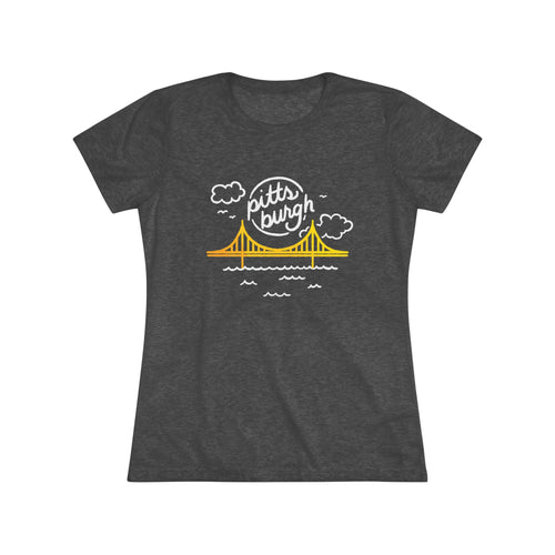 Pitts Burgh Bridge Women's Tri-Blend Tee