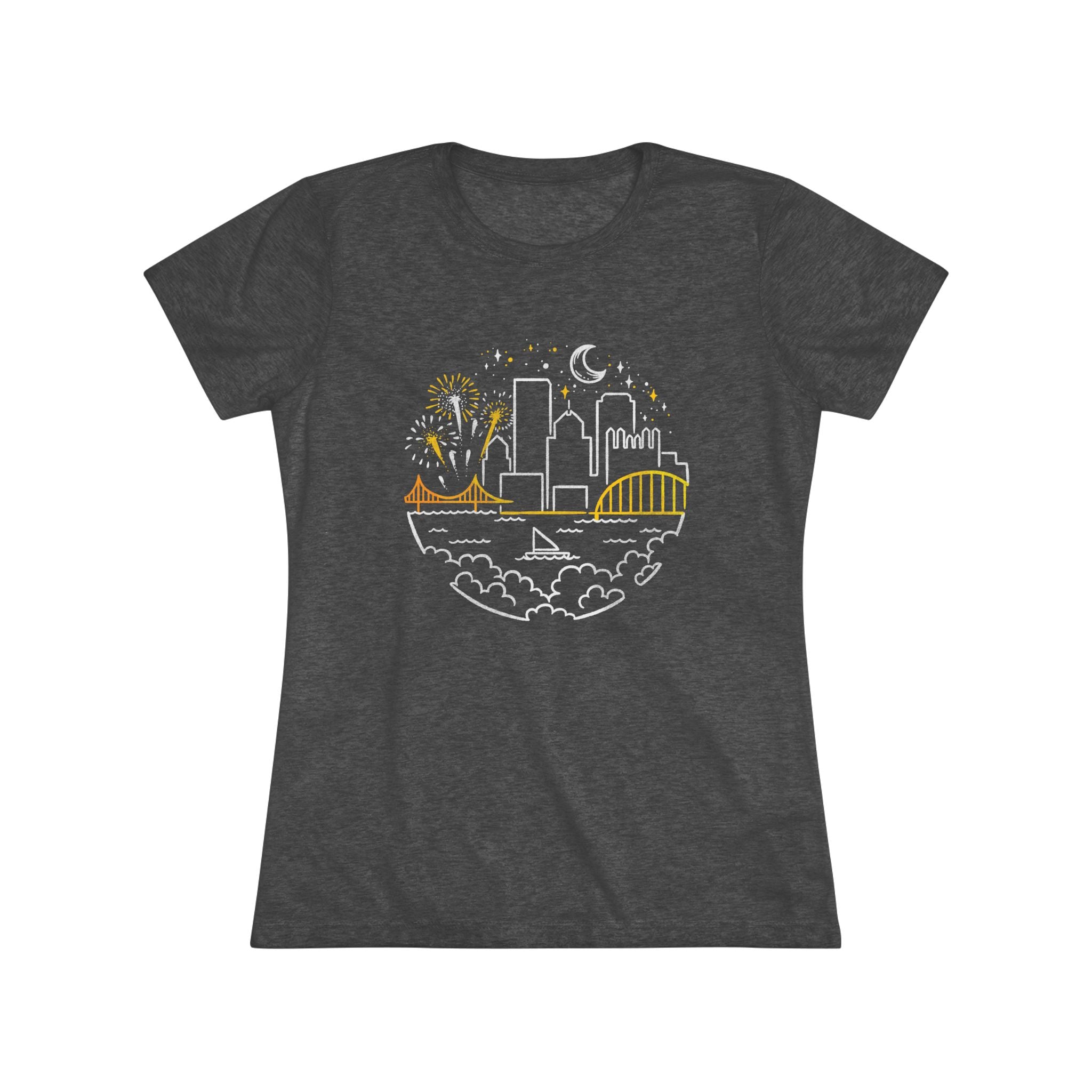Pittsburgh Starry Skyline Women's Tri-Blend Tee