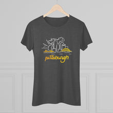 Load image into Gallery viewer, Pittsburgh Mono Skyline Women&#39;s Tri-Blend Tee