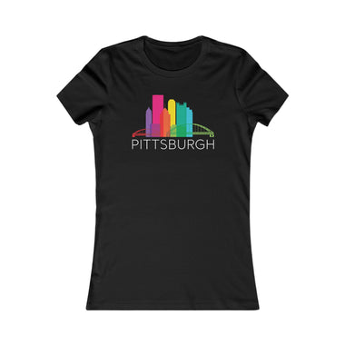 Pittsburgh Rainbow Pop Downtown Skyline Women's Tee