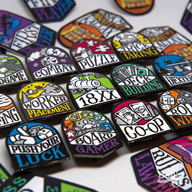 B-GRADE Board Game Genre Enamel Pins