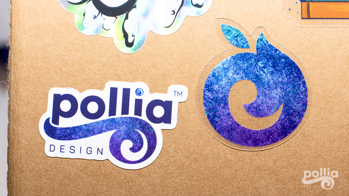 Pollia Design Brand Stickers and Mini-Pin