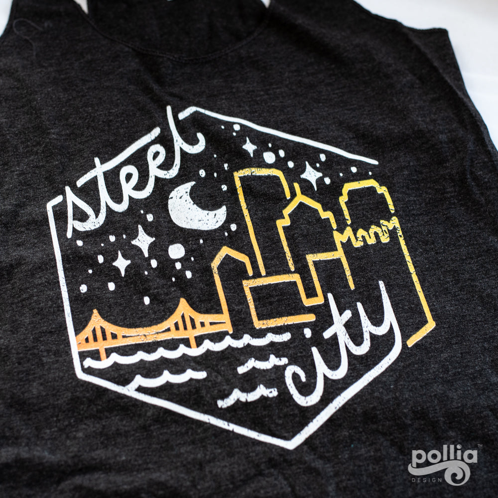 Steel City Starry Skyline Women's Racerback Tank
