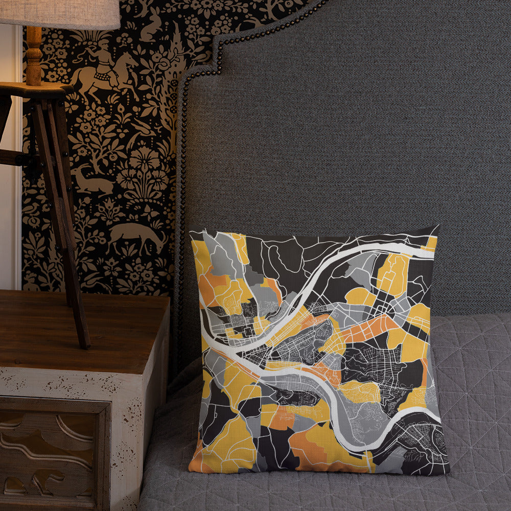 Pittsburgh Map Throw Pillow