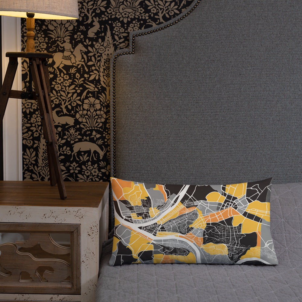 Pittsburgh Map Throw Pillow