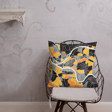 Pittsburgh Map Throw Pillow