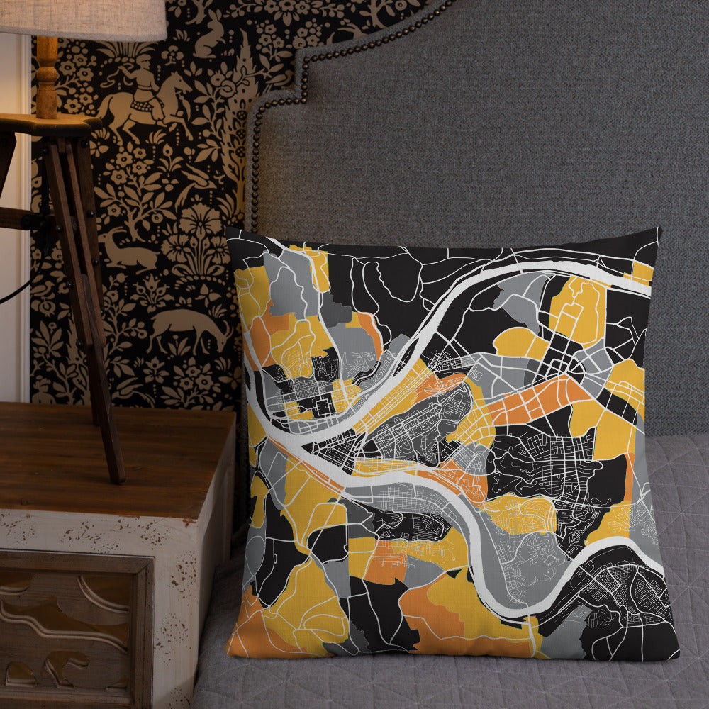 Pittsburgh Map Throw Pillow