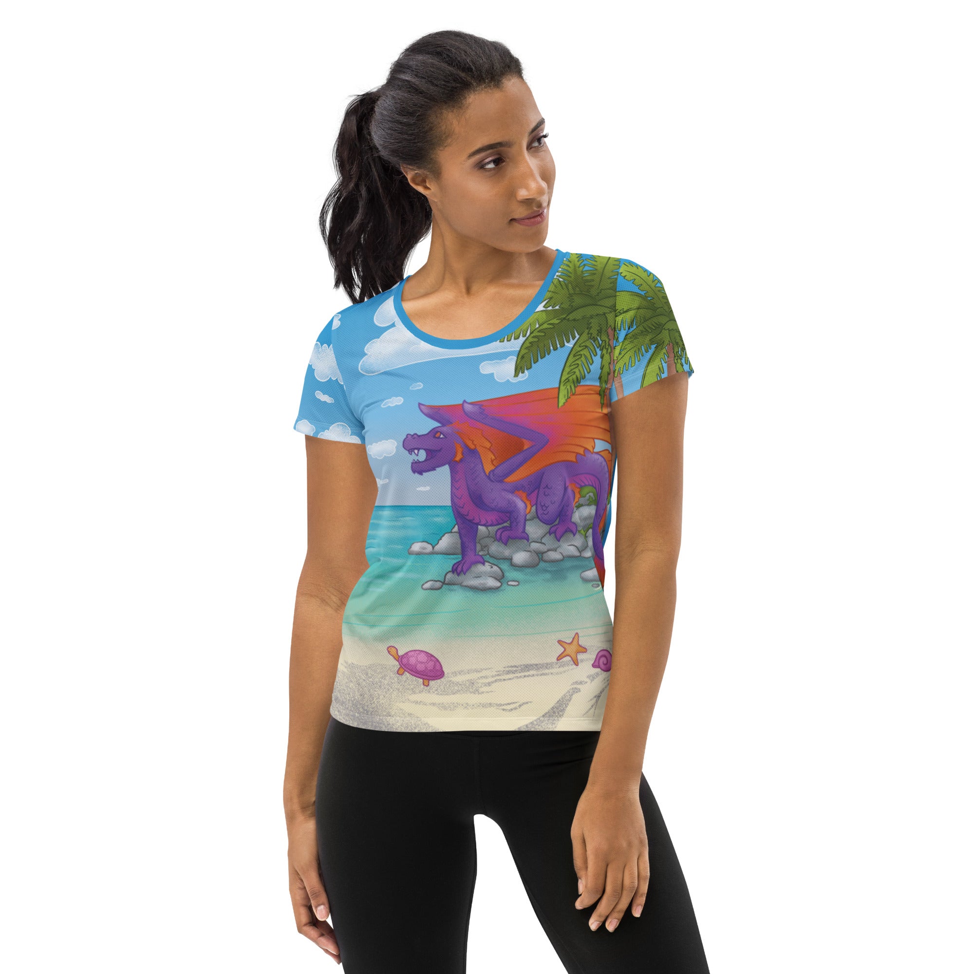 Summer Dragon Women's Athletic T-shirt – Pollia Design