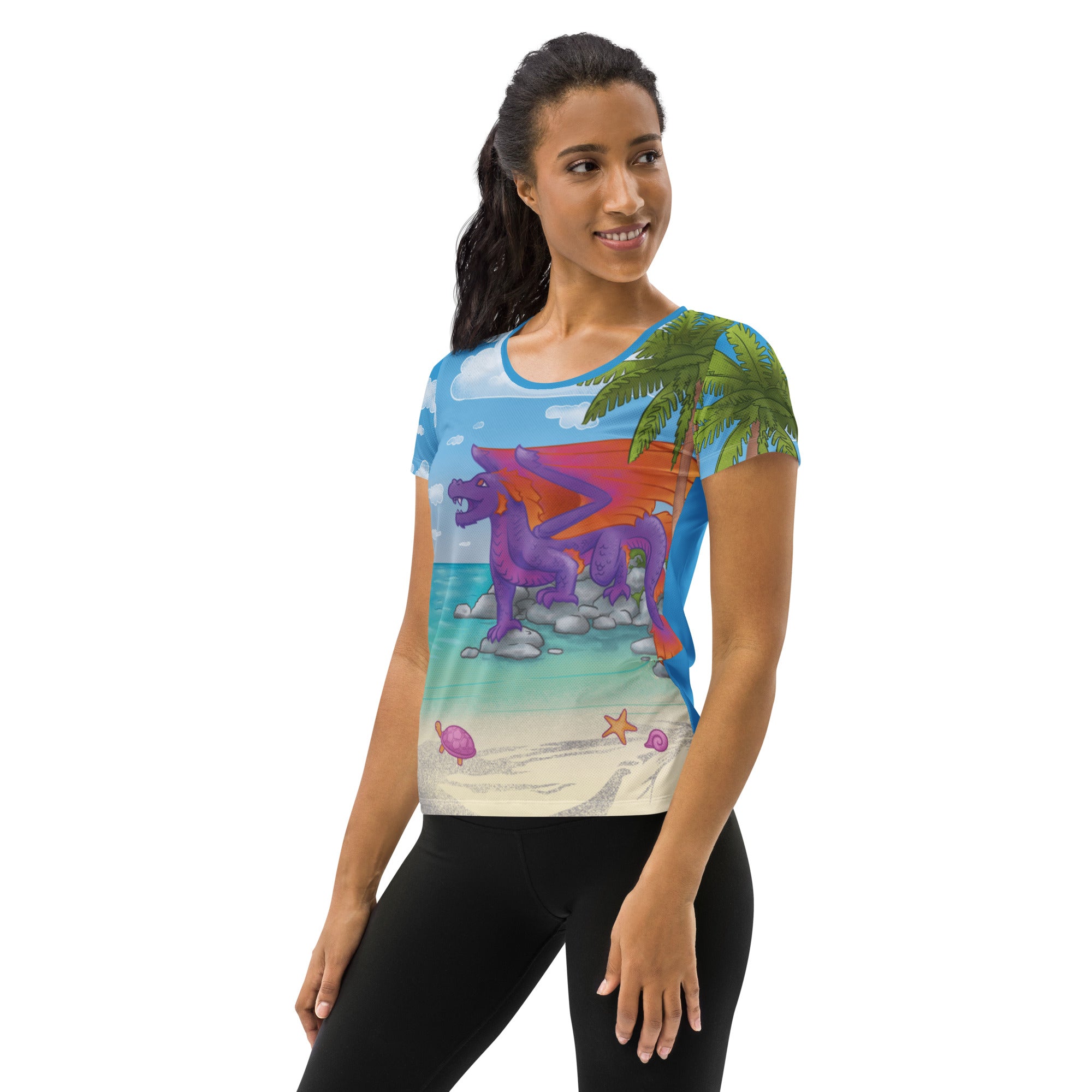 Summer Dragon Women's Athletic T-shirt