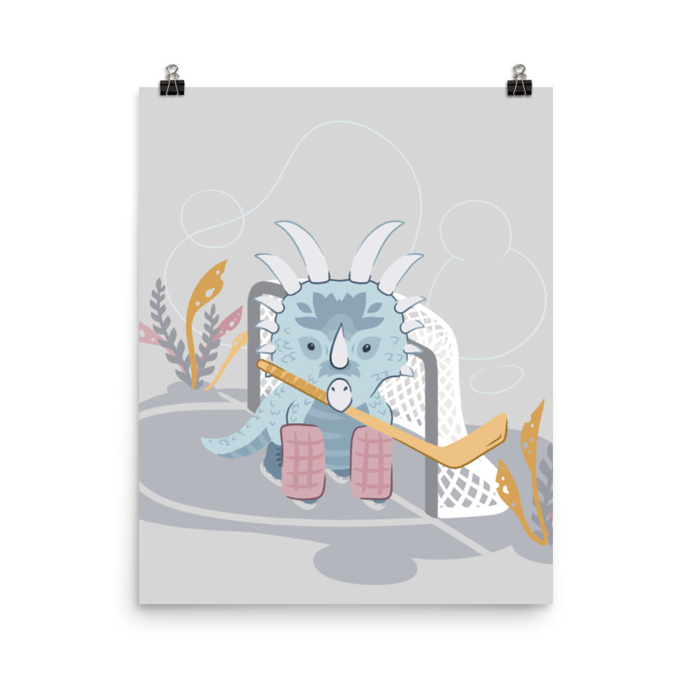 Sweet Hockey Dino Poster