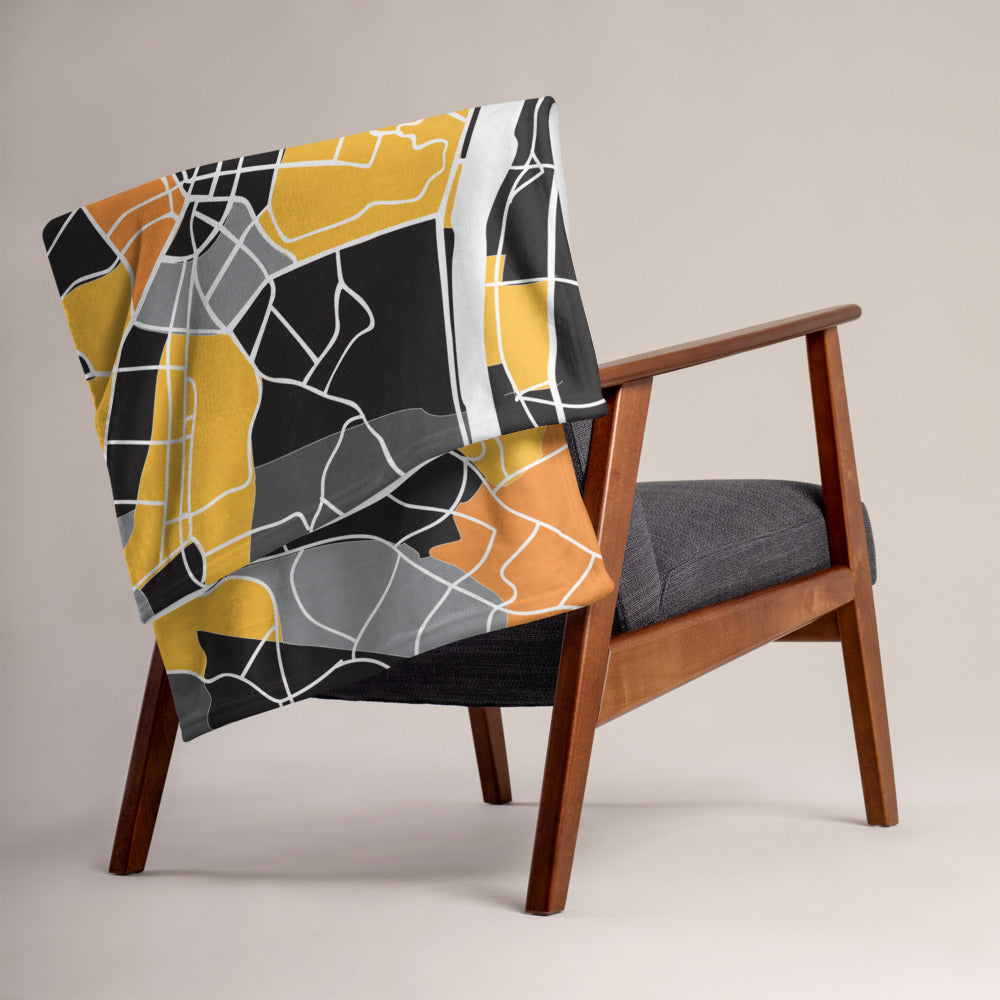 Pittsburgh Map Throw Blanket