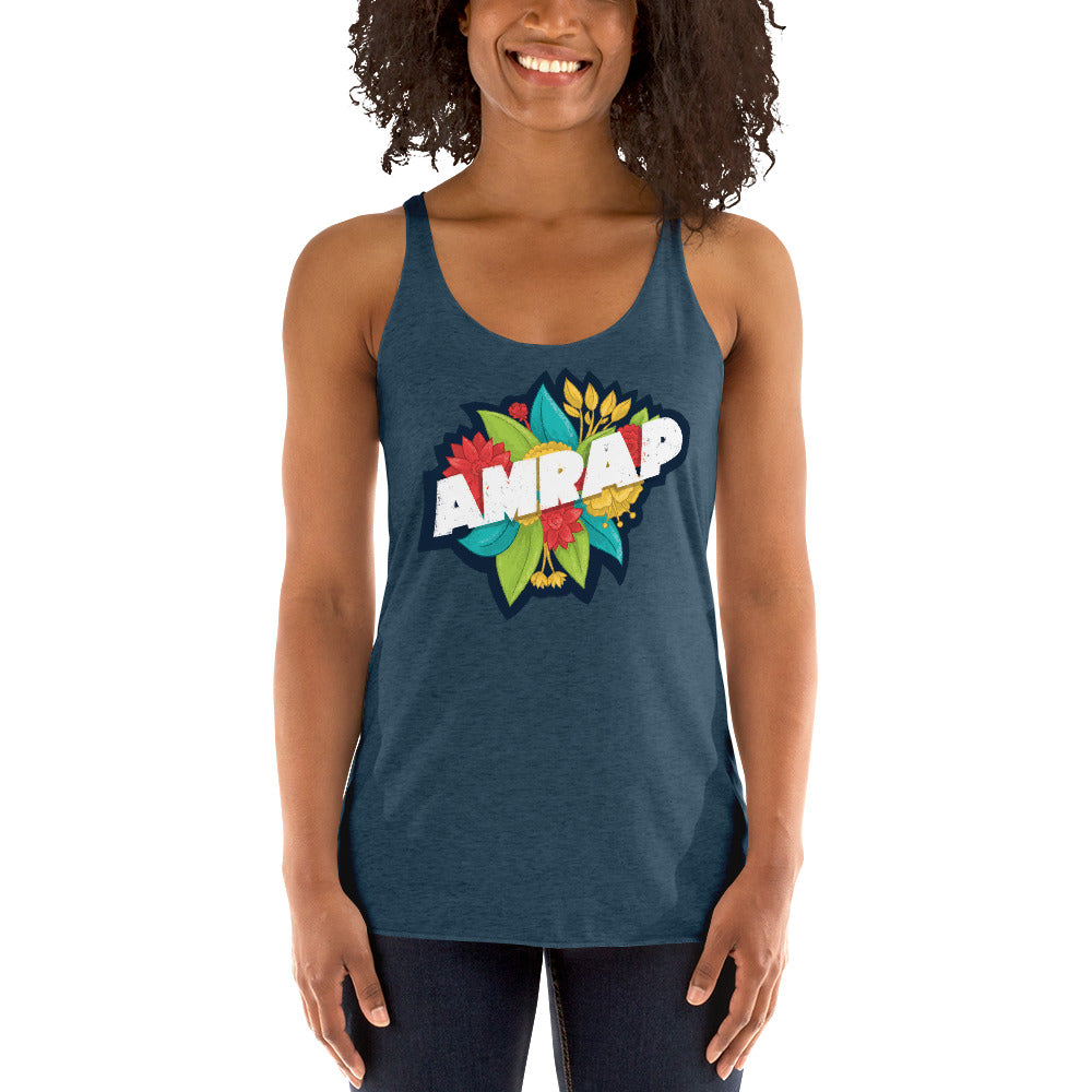 AMRAP Floral Racerback Tri-Blend Tank Top