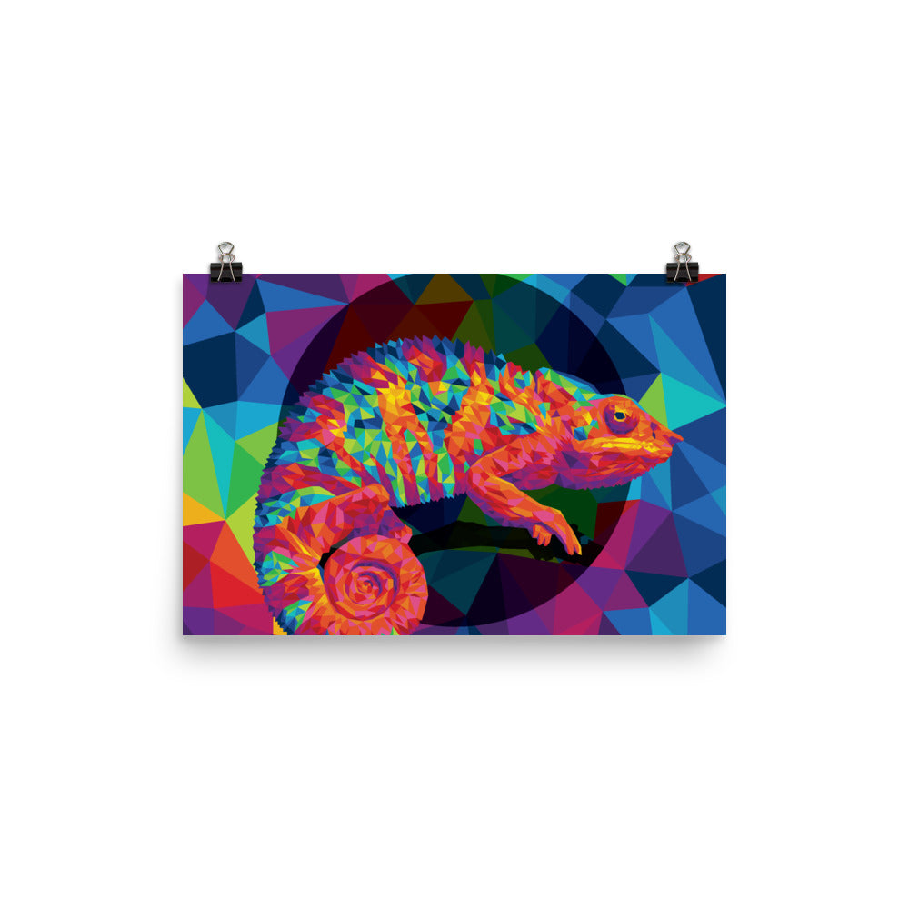 Geo Chameleon Poster