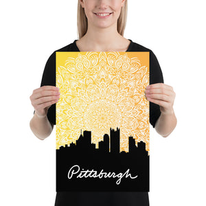 Pittsburgh Sunset Mandala Poster