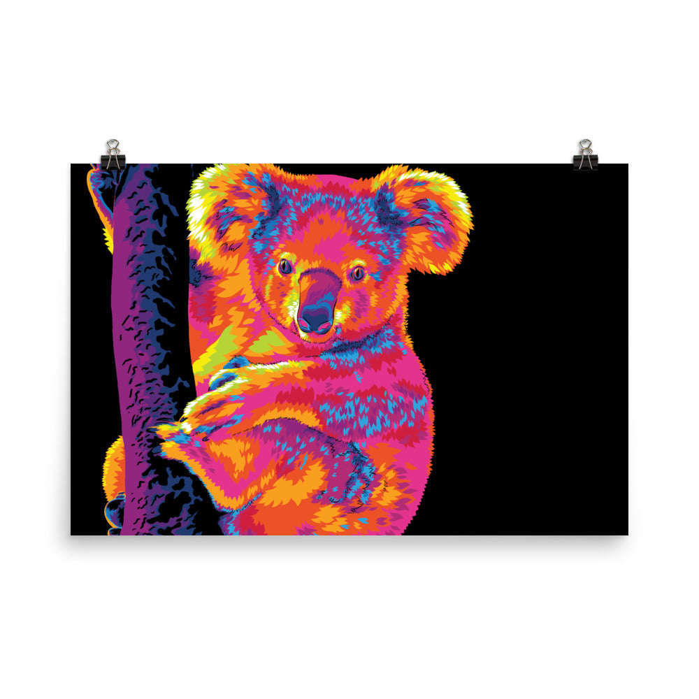 The Warm Rainbow Koala Poster