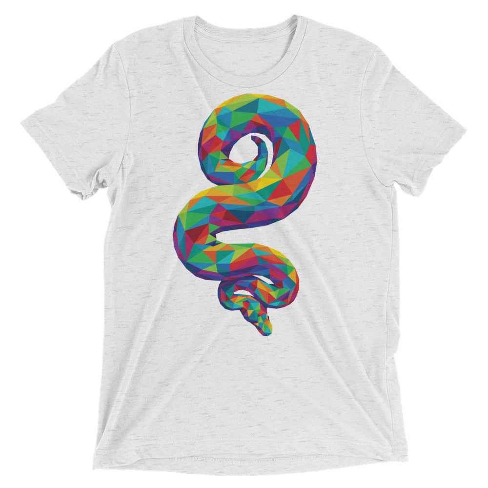 Rainbow Geo Snake Coil Tri-Blend T-Shirt
