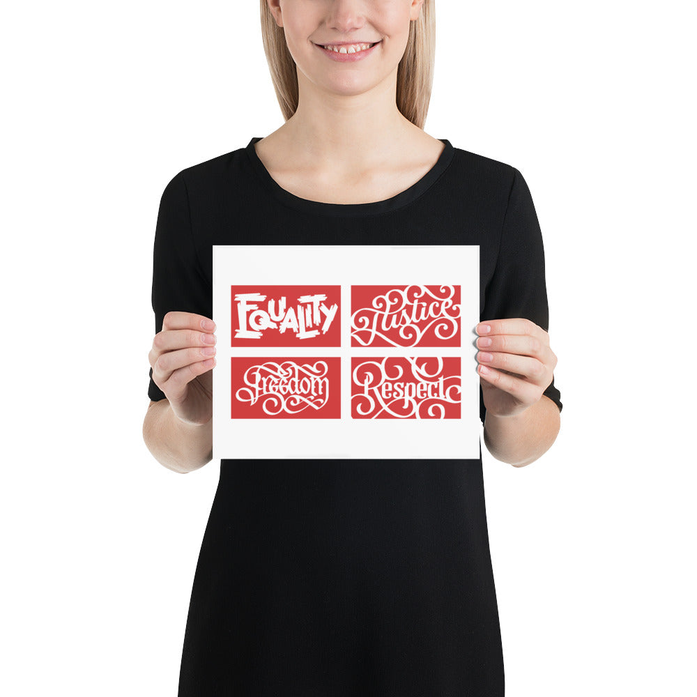 Four Reds Social Justice Poster