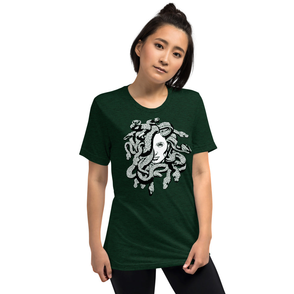 Medusa Greek Mythology Scales Unisex Tri-Blend T-Shirt