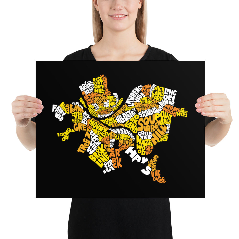 Pittsburgh Neighborhood Names Poster