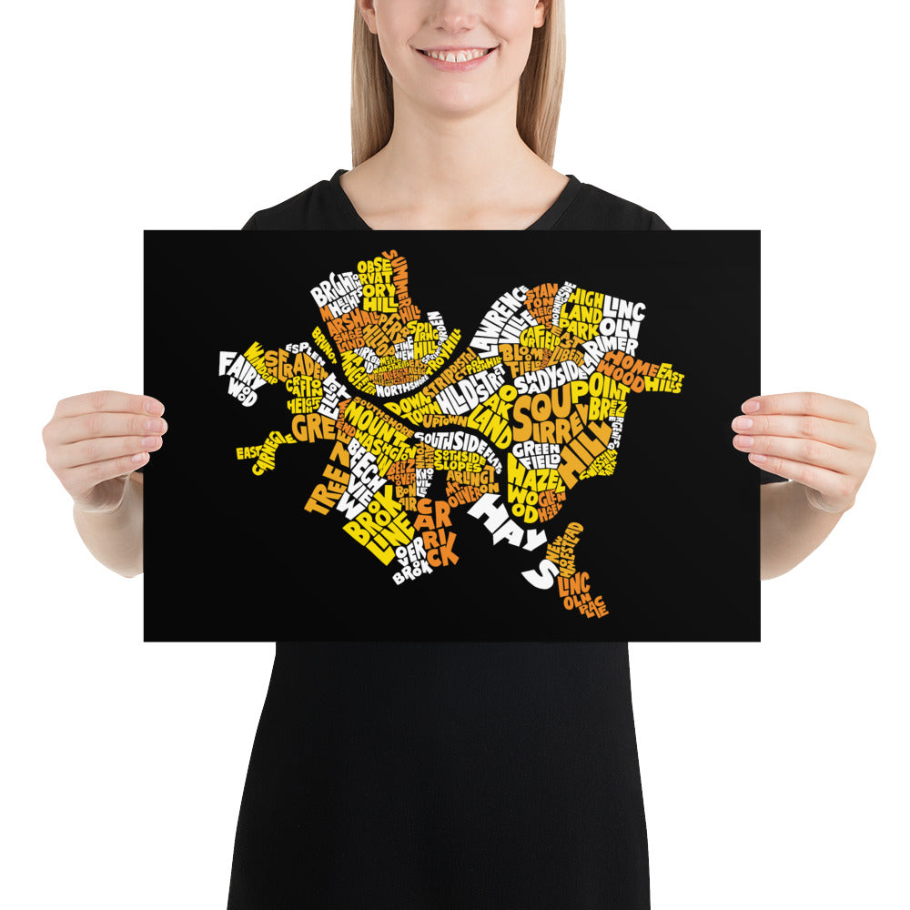 Pittsburgh Neighborhood Names Poster