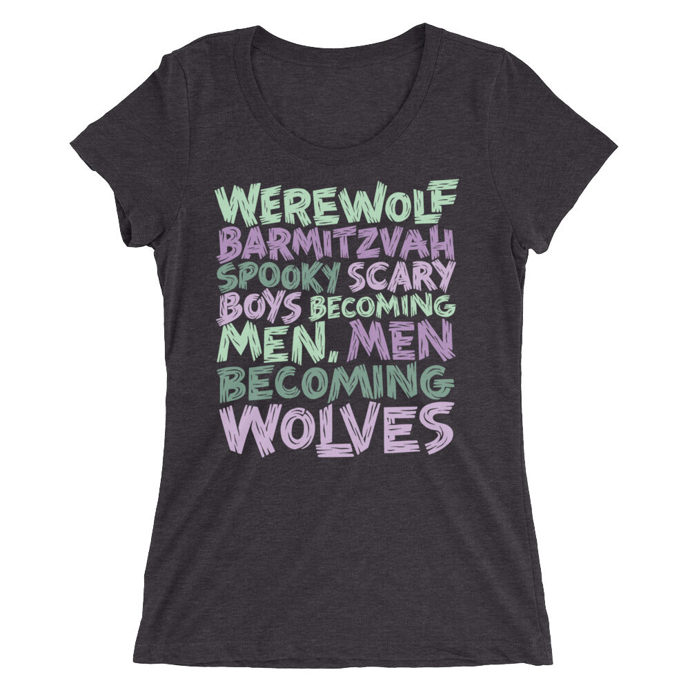 Werewolf Barmitzvah Spooky Typography Women's Tri-Blend T-Shirt