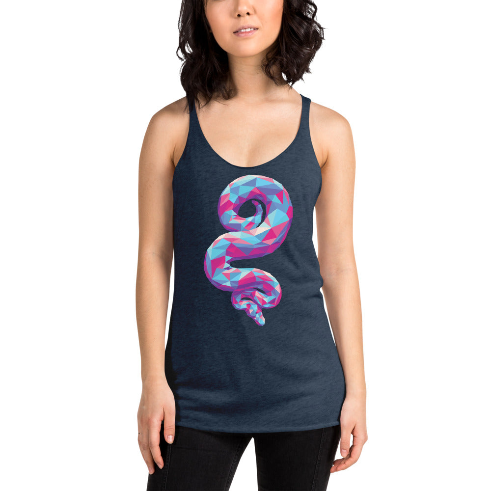 Bubble Gum Geo Snake Tri-Blend Tank Top