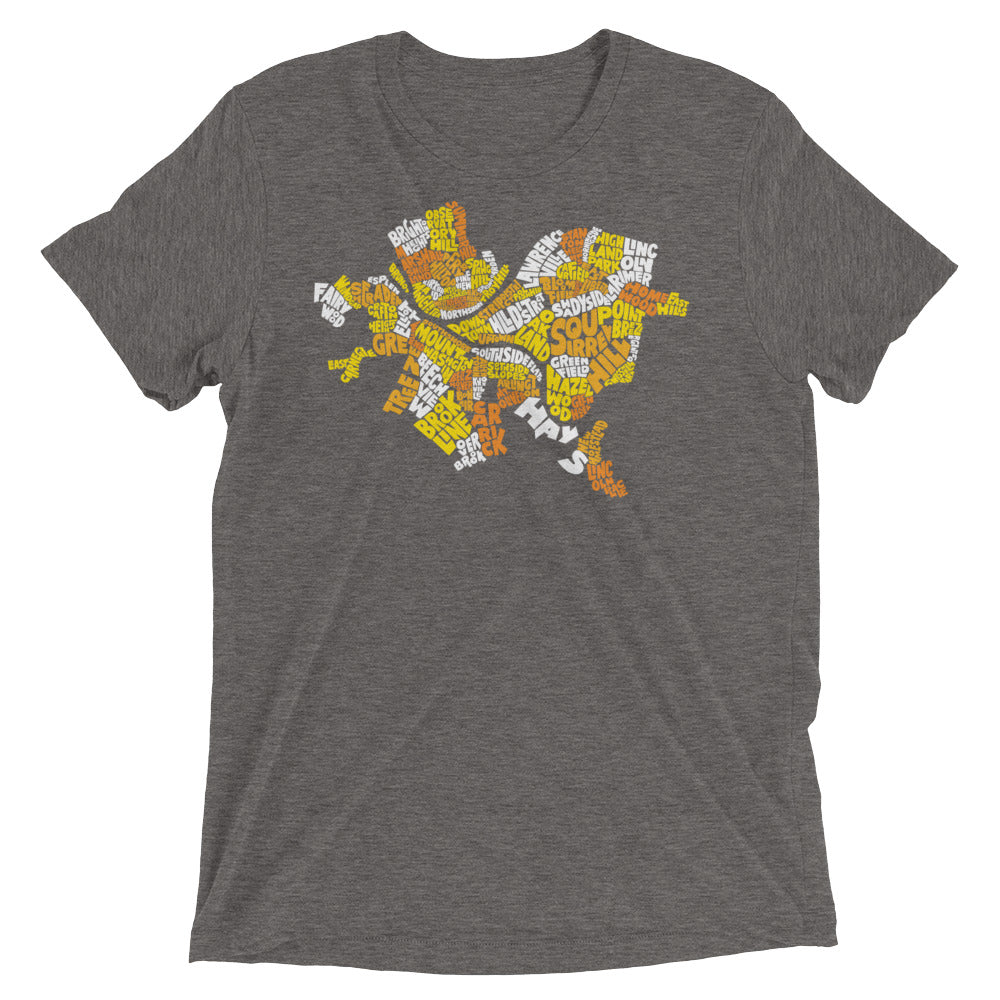 Pittsburgh Neighborhood Names Tri-Blend T-Shirt
