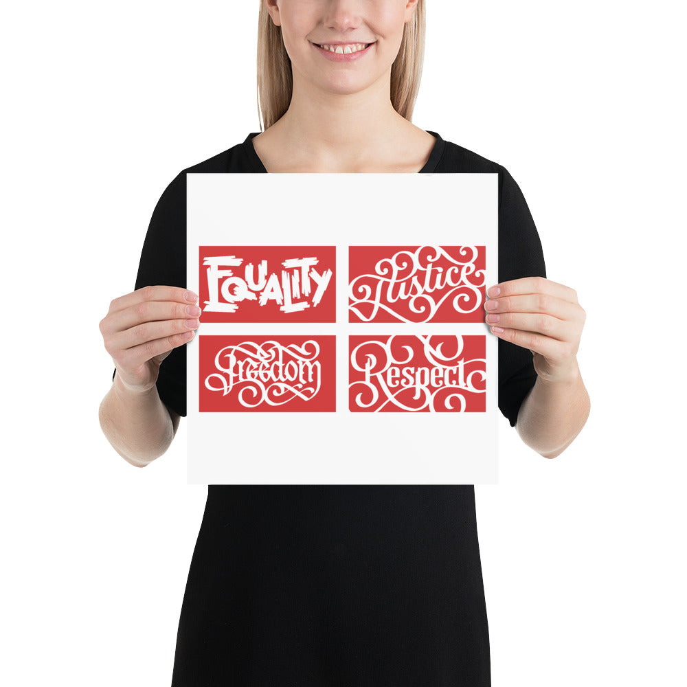 Four Reds Social Justice Poster