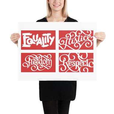 Four Reds Social Justice Poster